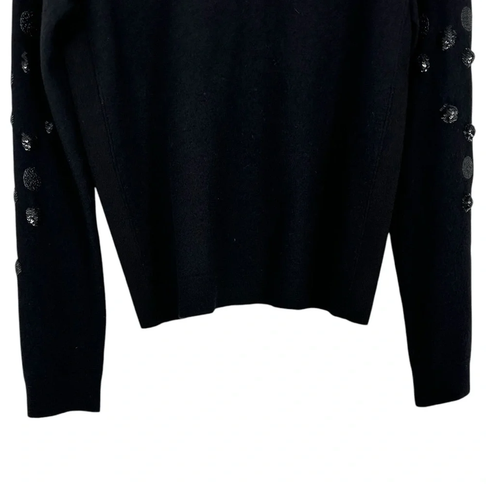 Nina Ricci Black Sequin Embellished Wool Blend Jacket size Medium